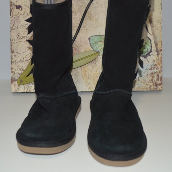 Ugg Koolaburra Victoria Boots 6 Black Suede Leather - Picture 1 of 9